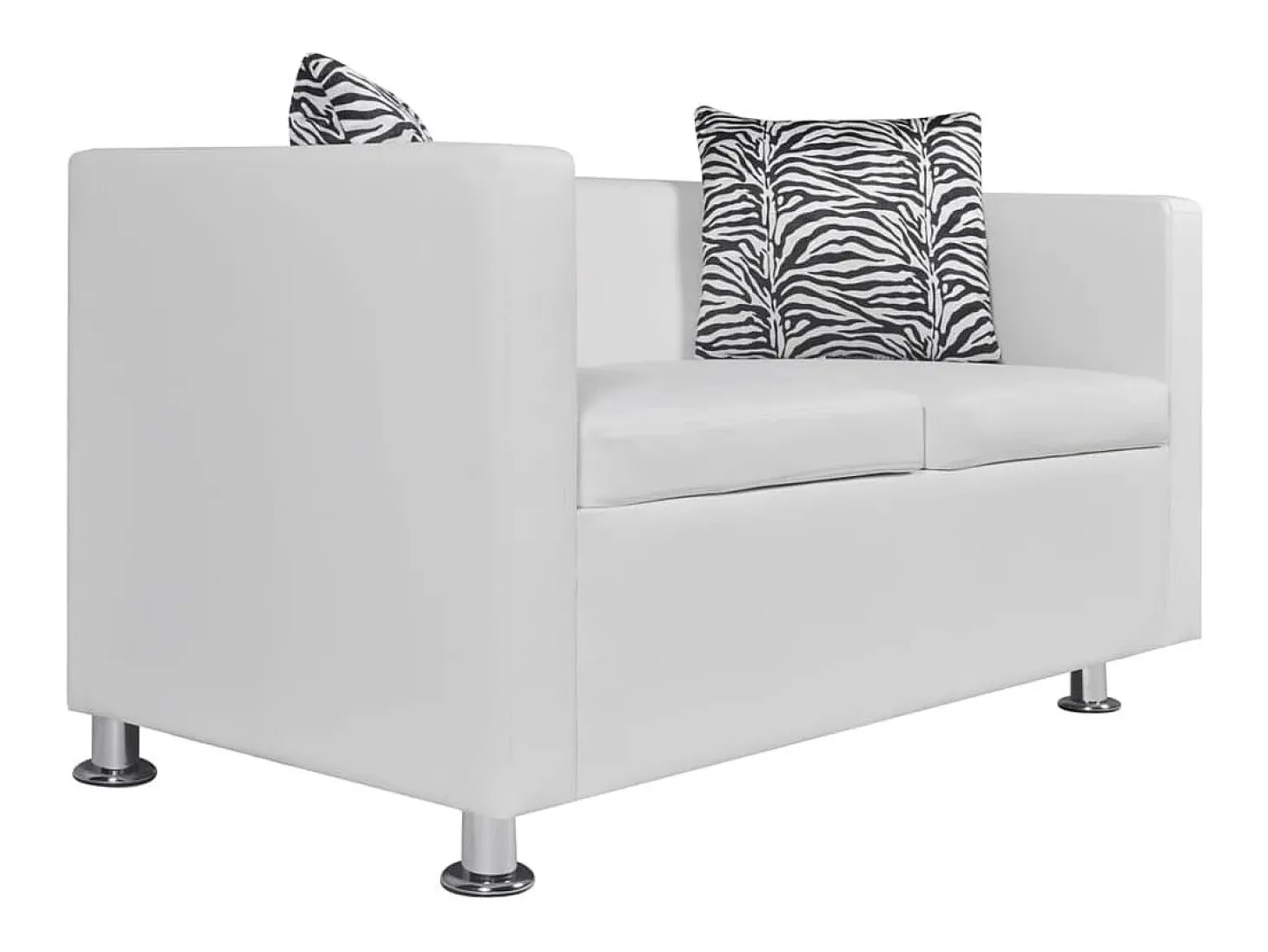 Conjunto de sofá de 2 lugares para sala de estar casa uso interno e sofá de 3 lugares em couro sintético branco 02_0019695