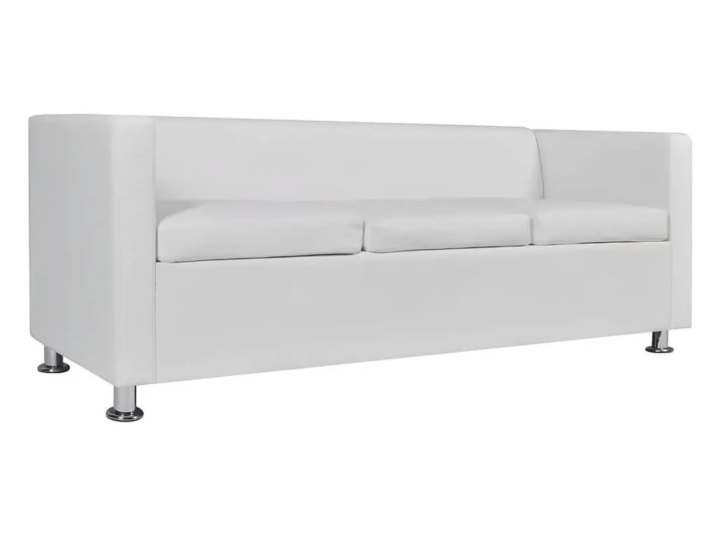 Conjunto de sofá de 2 lugares para sala de estar casa uso interno e sofá de 3 lugares em couro sintético branco 02_0019695