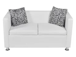Conjunto de sofá de 2 lugares para sala de estar casa uso interno e sofá de 3 lugares em couro sintético branco 02_0019695
