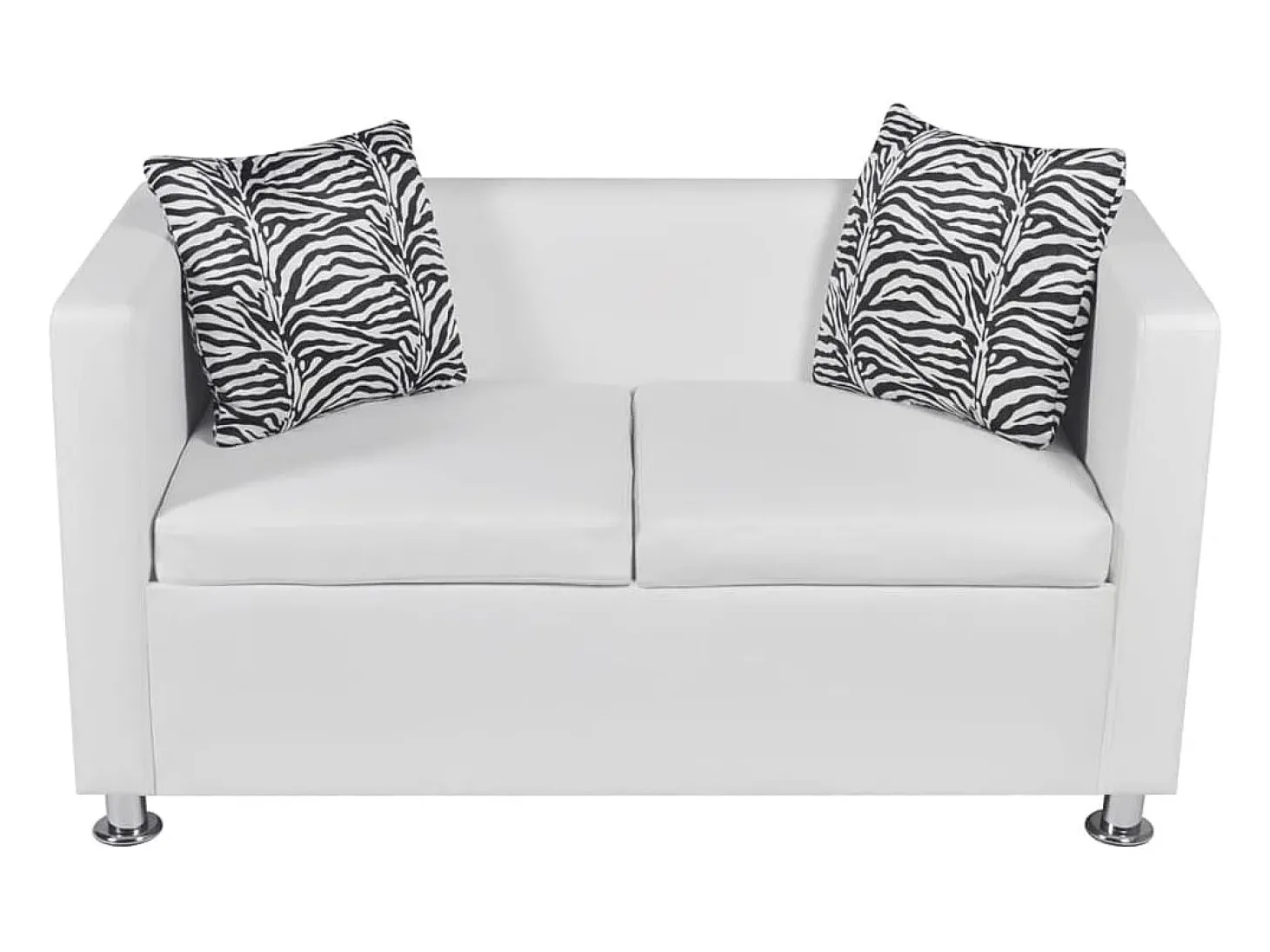Conjunto de sofá de 2 lugares para sala de estar casa uso interno e sofá de 3 lugares em couro sintético branco 02_0019695