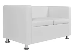 Conjunto de sofá de 2 lugares para sala de estar casa uso interno e sofá de 3 lugares em couro sintético branco 02_0019695