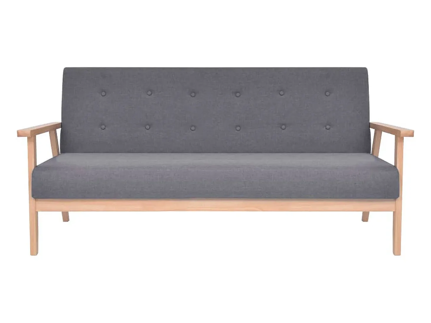 Conjunto de sofá de 3 lugares para sala de estar sala de jantar casa ambientes internos tecido cinza escuro 02_0020267