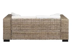 Conjunto de sofá de 2 lugares, 7 pcs, vime genuíno