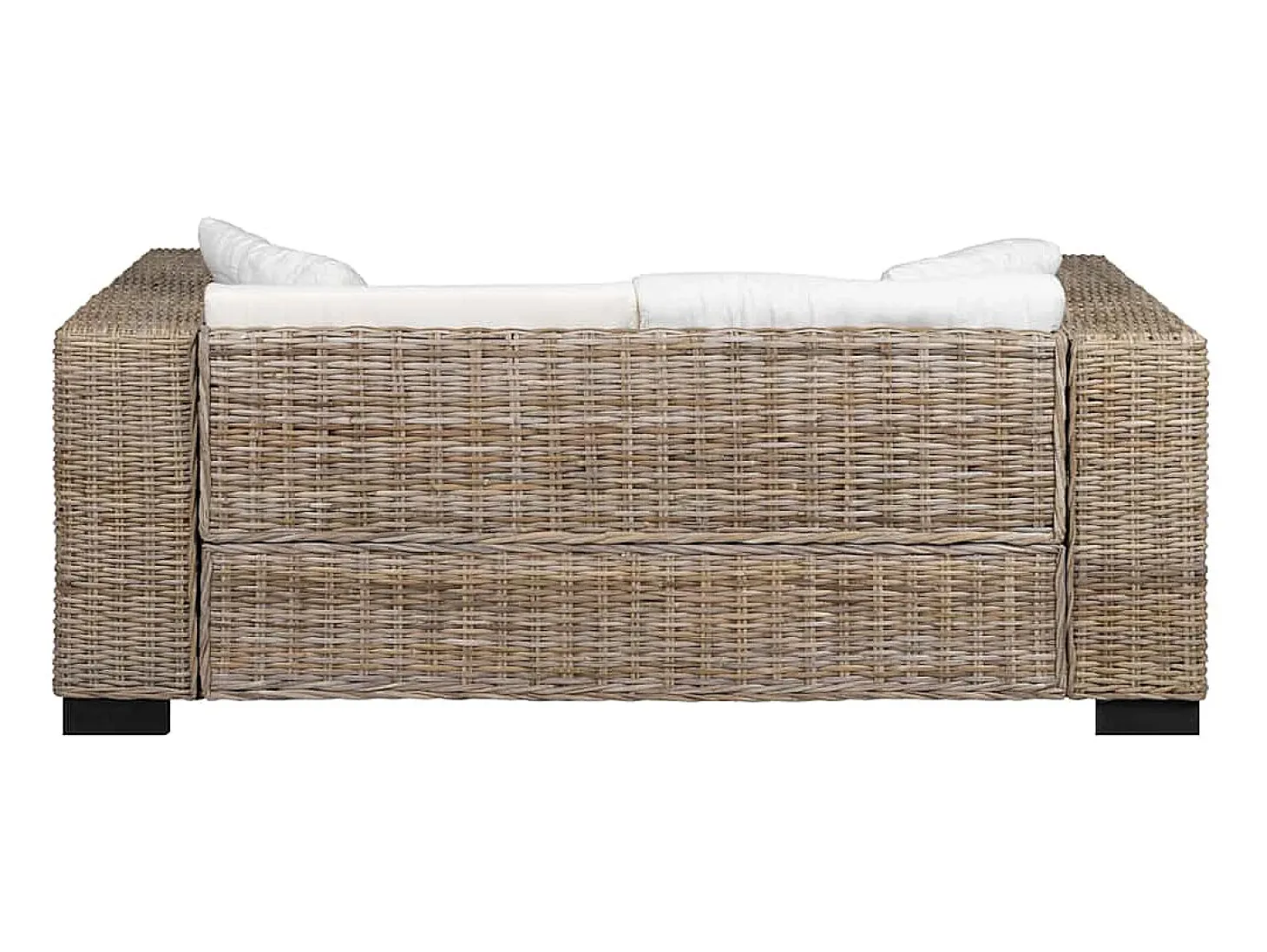 Conjunto de sofá de 2 lugares, 7 pcs, vime genuíno