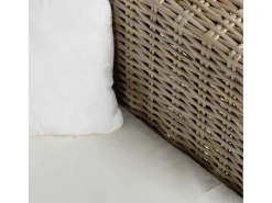Conjunto de sofá de 2 lugares, 7 pcs, vime genuíno