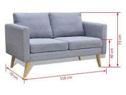 Conjunto de sofá de 2 lugares para sala de estar/sala de TV/interior residencial e conjunto de sofá de 3 lugares em tecido cinza claro 02_0020260