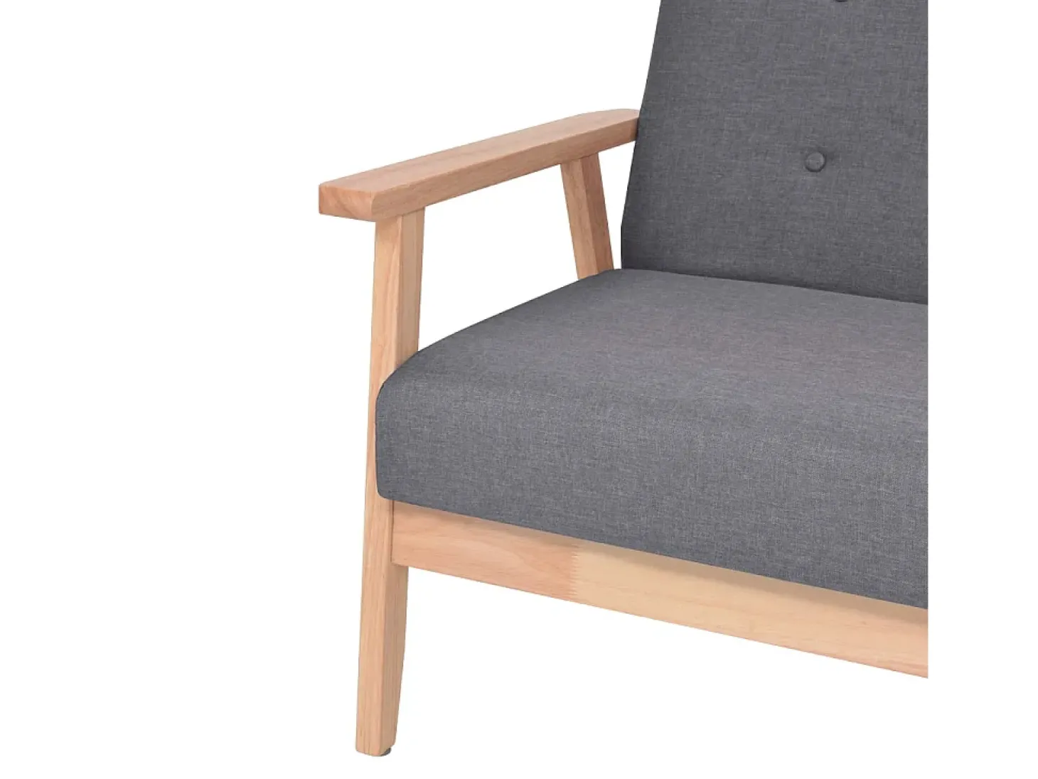 Conjunto de sofá de 2 lugares para sala de estar sala de visitas casa ambientes internos tecido cinza escuro 02_0019069