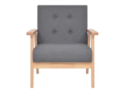 Conjunto de sofá de 2 lugares para sala de estar sala de visitas casa ambientes internos tecido cinza escuro 02_0019653