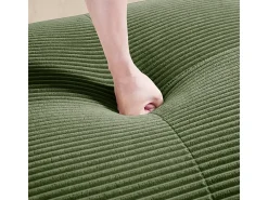Conjunto de Sofá Modular de Veludo Cannelado: Ottomã - 92.5x75x44cm - Verde
