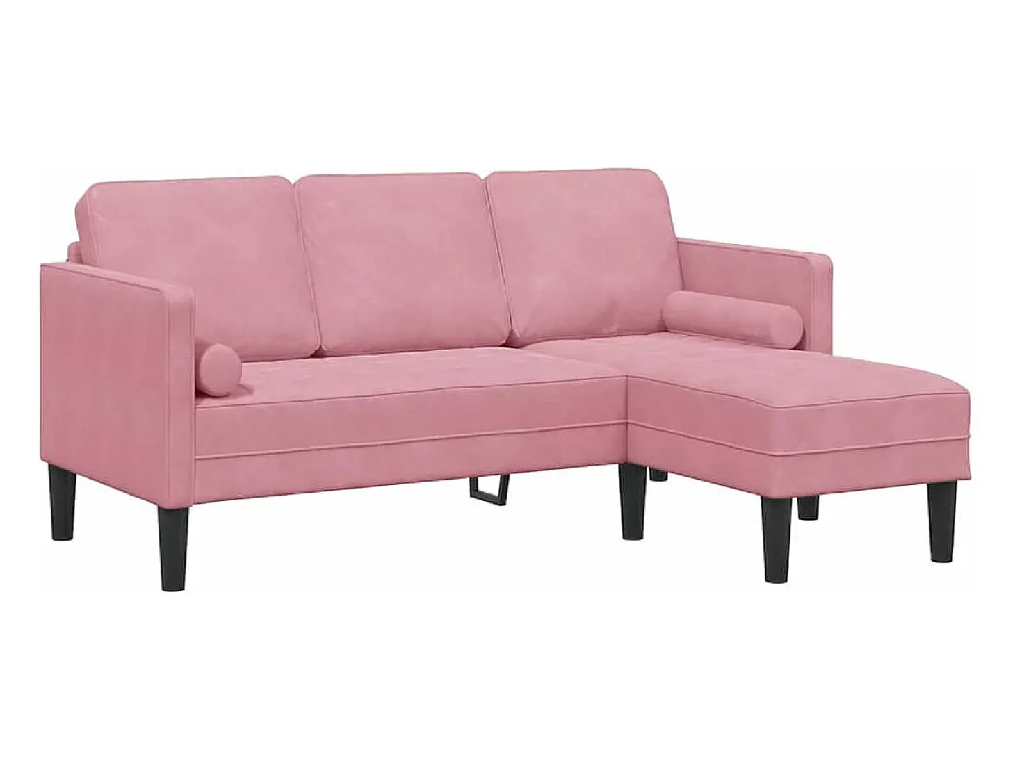 Conjunto de Sofás com almofada 2 pcs Rosa Poliéster