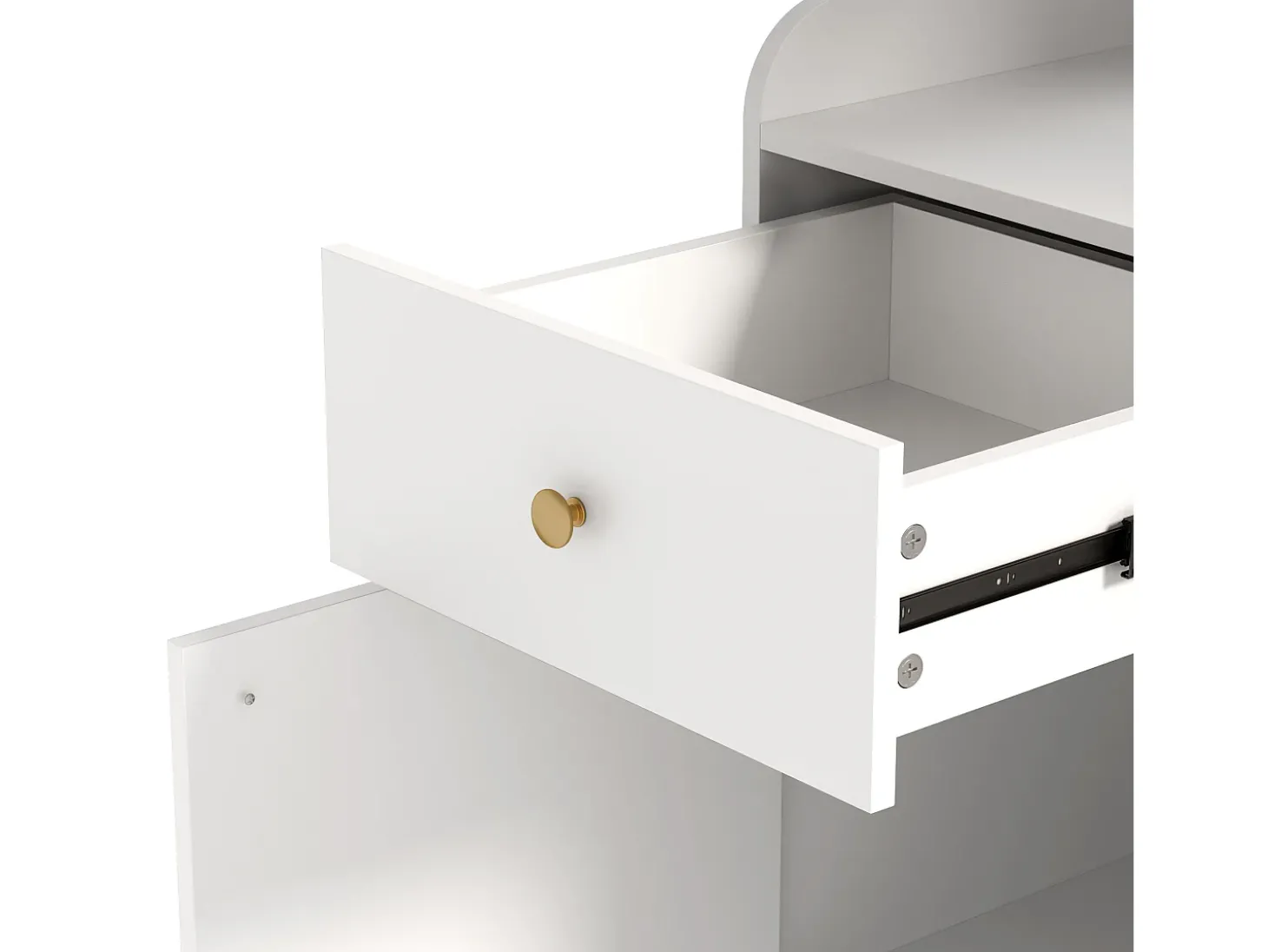 Conjunto de vestiário de entrada 105x38x180 cm - com espelho - com ganchos ajustáveis - 2 gavetas e 1 porta - Branco