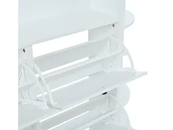 Conjunto de vestiário de entrada 120x24x200 cm - con móvel de sapatos - 8 ganchos - Branco