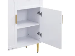 Conjunto de vestiário de entrada 80x35x175.5 cm - 2 portas e 1 gaveta - com 3 ganchos - Prateleiras ajustáveis - MDF - Branco