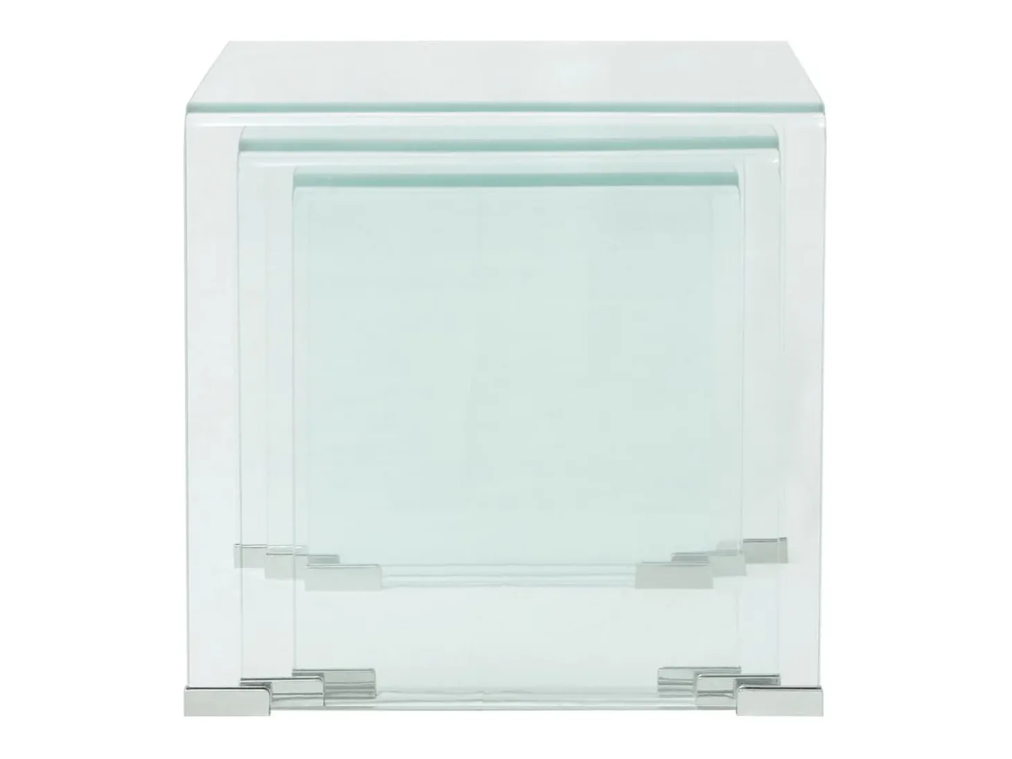 Conjunto mesas de encastrar 3 pcs vidro temperado transparente