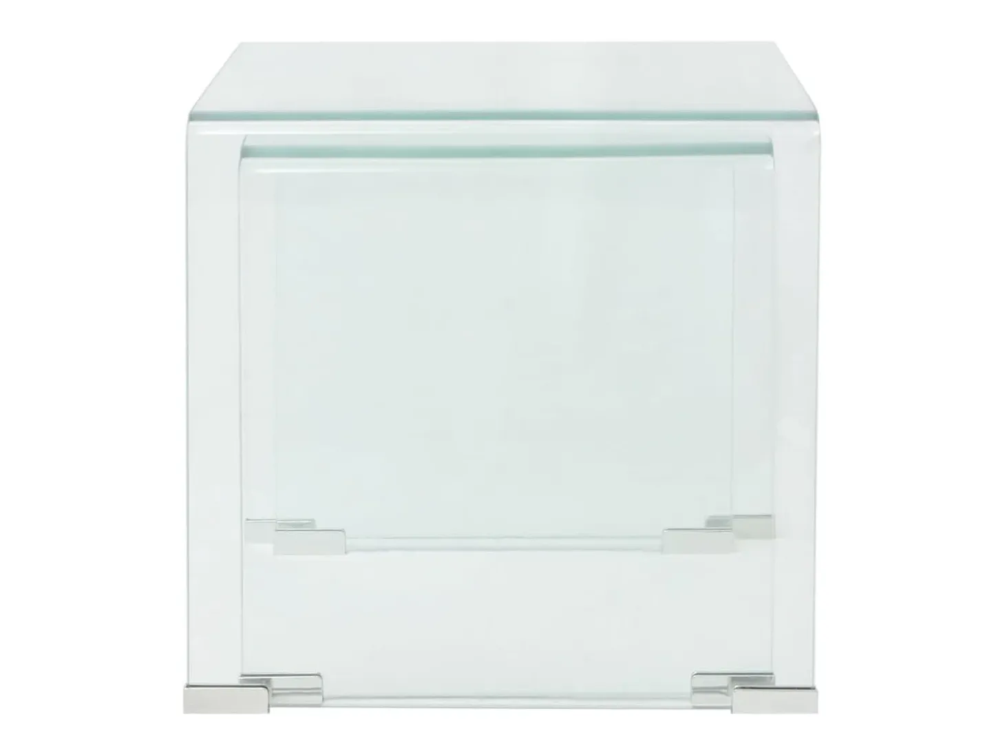 Conjunto mesas de encastrar 2 pcs vidro temperado transparente