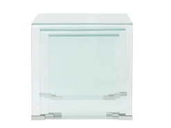 Conjunto mesas de encastrar 3 pcs vidro temperado transparente PT849090