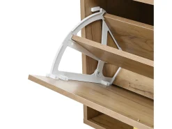 Conjunto vestiário de entrada 160x38x180cm - con 3 portas e compartimentos de armazenamento - con espelho e móvel para sapatos - con gancho - Natural