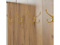 Conjunto vestiário de entrada 160x38x180cm - con 3 portas e compartimentos de armazenamento - con espelho e móvel para sapatos - con gancho - Natural + Branco