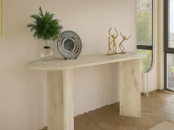 Consola - Efeito travertino bege - TOPANIA