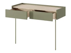 Consola 2 gavetas com pé metálico 100x83 cm