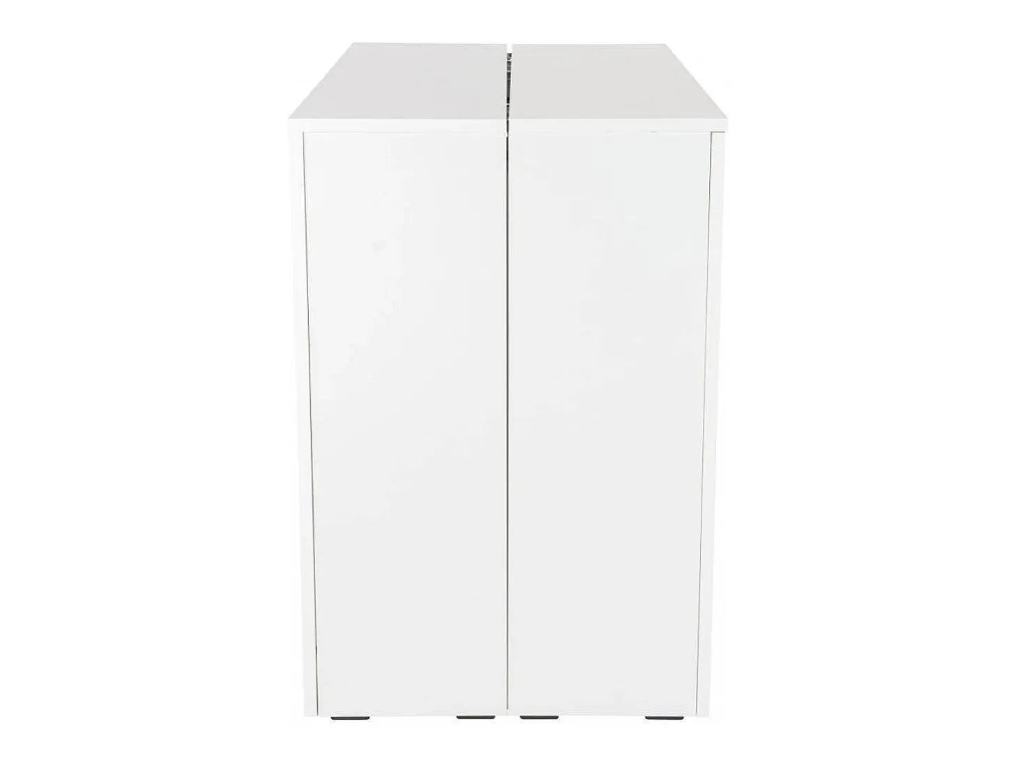 Consola 0, Mesa de jantar extensível até 10 lugares, Consola moderna com extensões, 90x52h78 cm, Branca