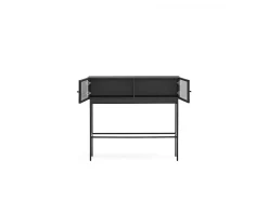 Consola 2 portas preta 100x36 cm