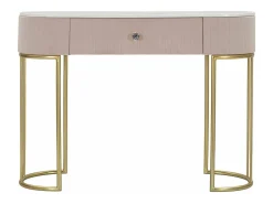 Consola Abstraktes, Mesa multiusos, Armário de apoio, Mesa de corredor, 100x40 h75 cm, Rosa e Branco