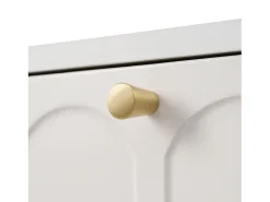 Consola com 2 gavetas - Branco leitoso e dourado - Madeira e metal