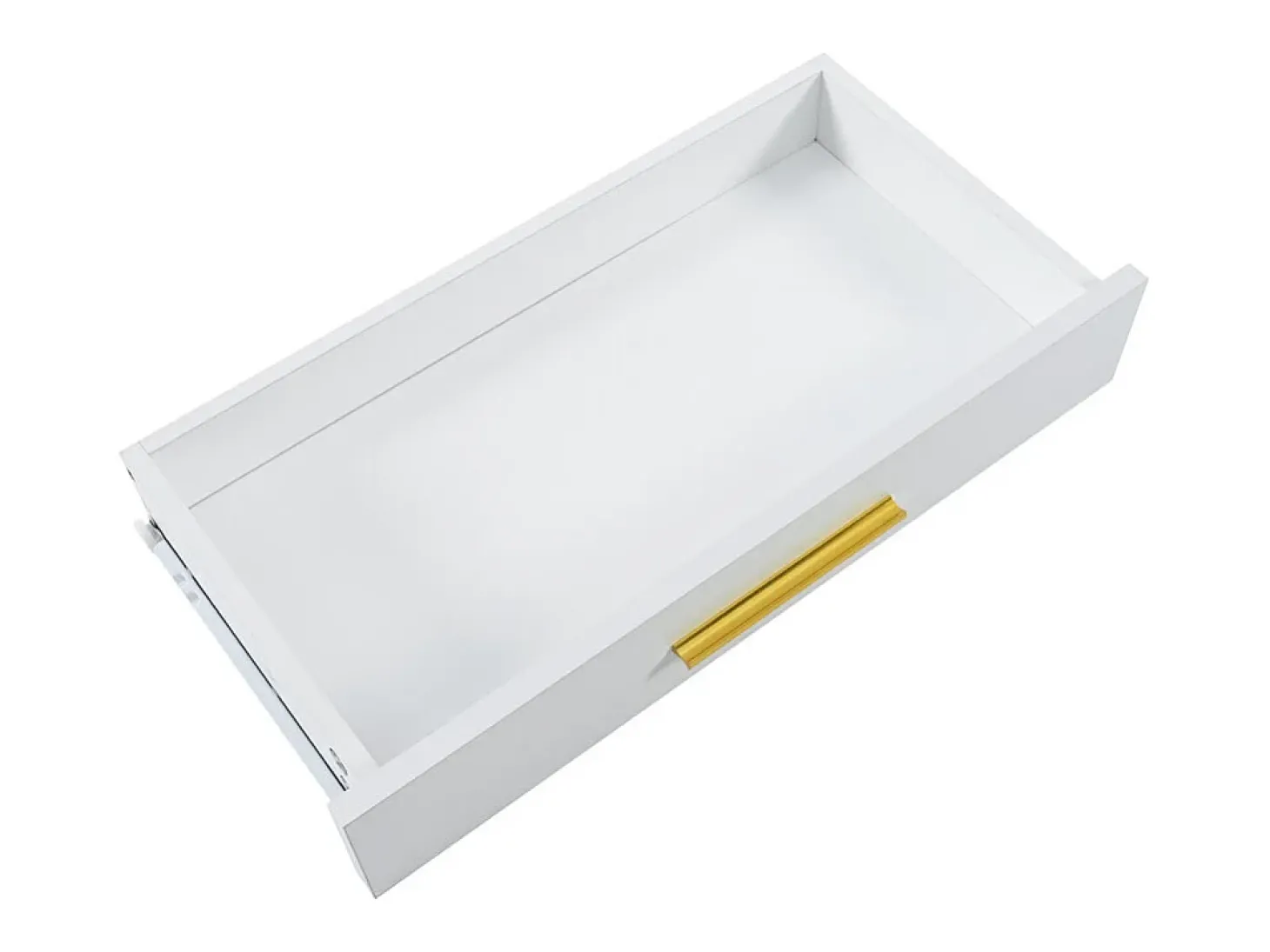Consola com 2 gavetas - estilo moderno - Branco e Dourado