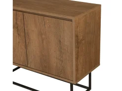 Consola Dcalabri, Mesa multiuso, Armário de apoio, Secretária de corredor, 90x36h72 cm, Nogueira e Preto