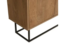 Consola Dcalabri, Mesa multiuso, Armário de apoio, Secretária de corredor, 90x36h72 cm, Nogueira e Preto