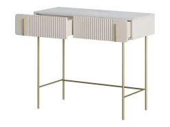 Consola de 2 gavetas com pés de metal em caxemira 100x85 cm