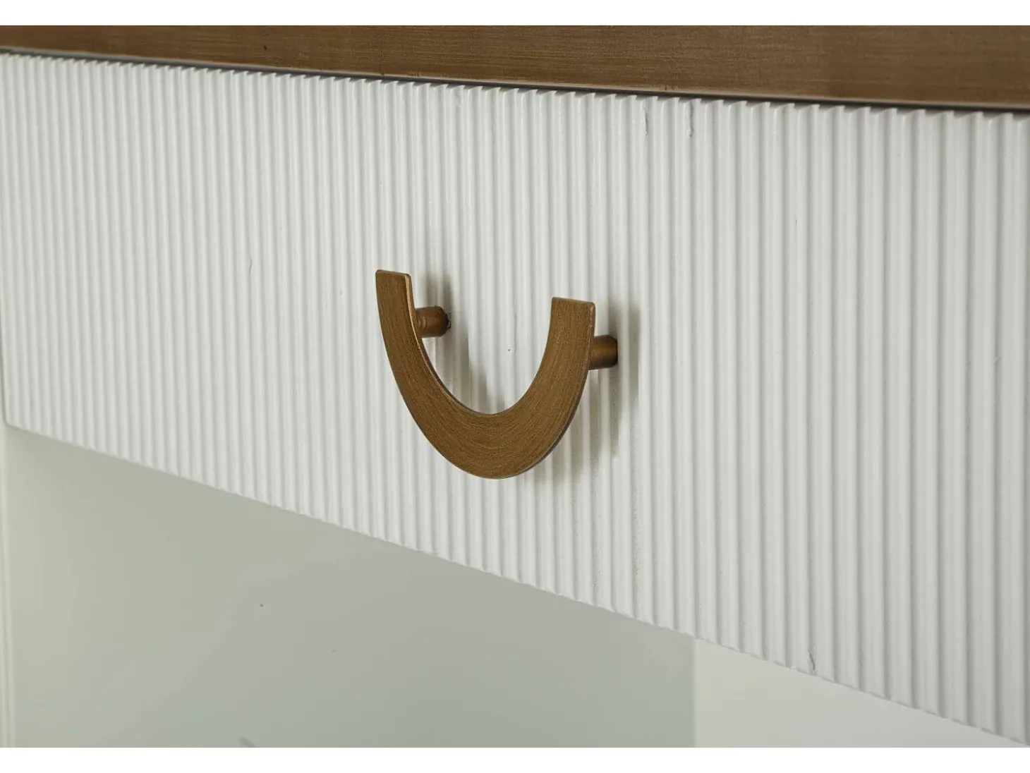 Consola de quadro, mesa multiusos, armário lateral, mesa de corredor, 121x40 h78 cm, branco e castanho