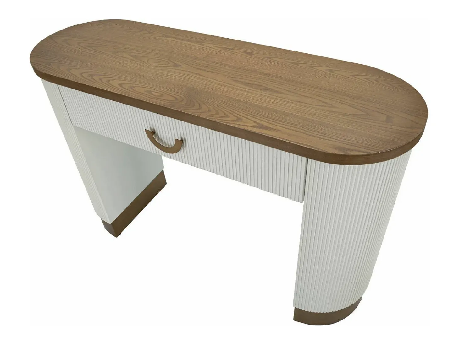 Consola de quadro, mesa multiusos, armário lateral, mesa de corredor, 121x40 h78 cm, branco e castanho