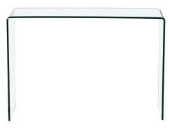 Consola design em vidro temperado curvo transparente - ALONZO