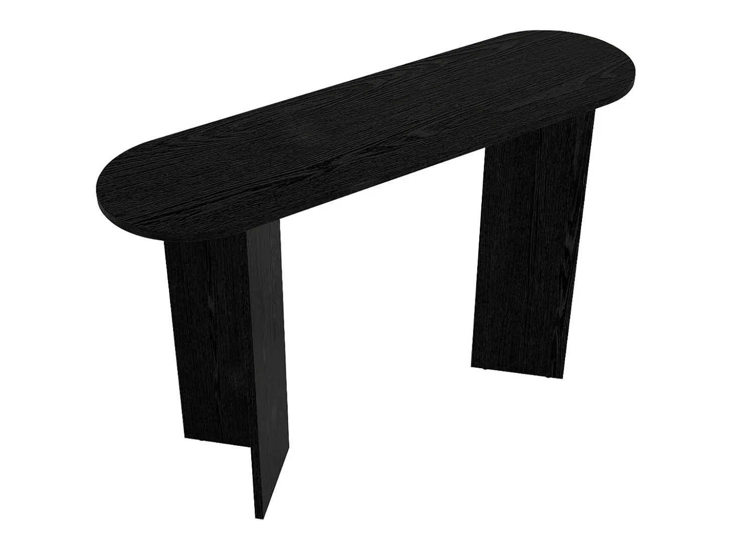 Consola design oval de cor preta - TOPANIA