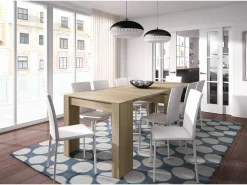 Consola Diluna, Mesa de jantar extensível, Mesa com extensões multiusos extensíveis até 10 lugares, 51/237x90h78 cm, Carvalho