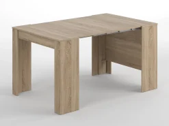 Consola Diluna, Mesa de jantar extensível, Mesa com extensões multiusos extensíveis até 10 lugares, 51/237x90h78 cm, Carvalho