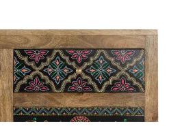 Consola em madeira de mangueira natural e multicolorida Multicolor.Giner y Colomer.79x35x88