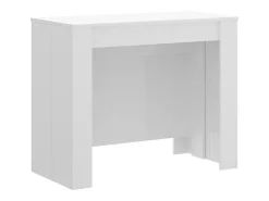 Consola extensível Cognolo, Mesa de jantar multiusos, Consola extensível multiposições com suporte de extensão incluído, 54/239x90h77 cm, Branco