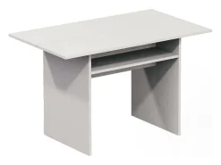Consola extensível Dgalles, Mesa de jantar com abertura para livro, Consola multiuso extensível, 100% Fabricado em Itália, 120x70h75 cm, Branco