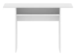Consola extensível Dmanuel, Consola auxiliar extensível multiposições, Mesa de jantar dobrável com tampo rebatível, 110x33/66h75 cm, Branco