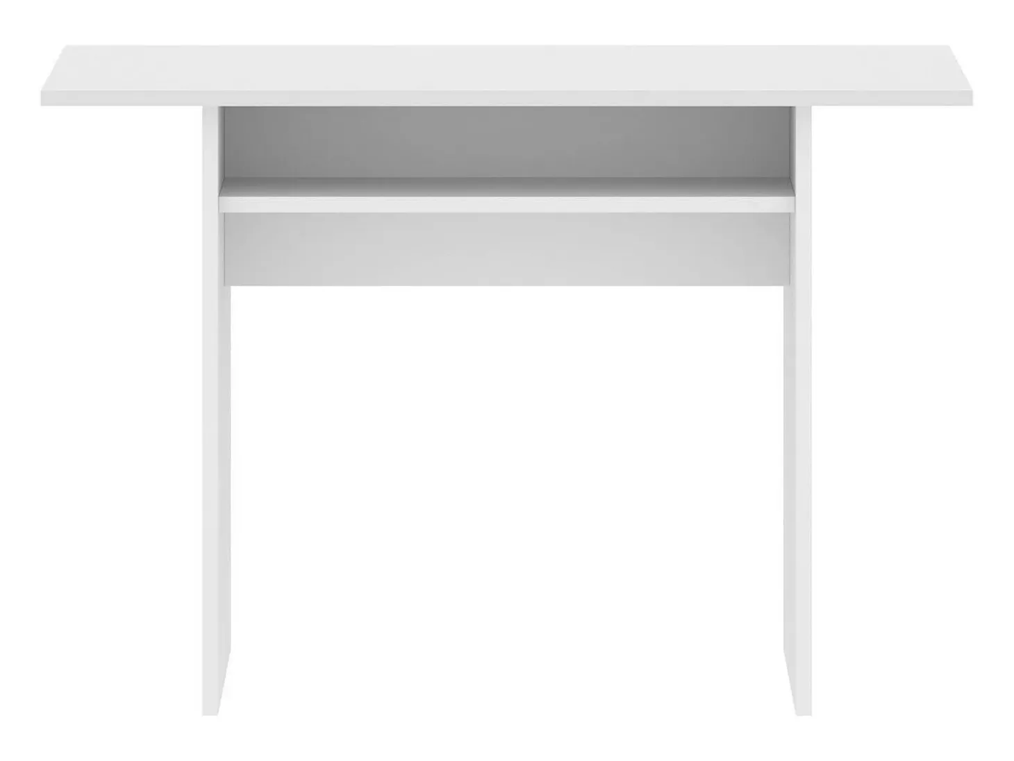 Consola extensível Dmanuel, Consola auxiliar extensível multiposições, Mesa de jantar dobrável com tampo rebatível, 110x33/66h75 cm, Branco