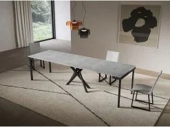 Consola extensível 90x40/300 cm Estrutura em betão antracite Saki Evolution