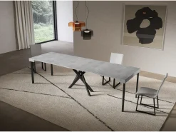 Consola extensível 90x40/300 cm Pernas em cimento Saki antracite