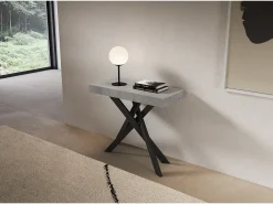 Consola extensível 90x40/300 cm Pernas em cimento Saki antracite