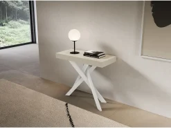 Consola extensível 90x40/300 cm Pernas brancas Saki cashmere