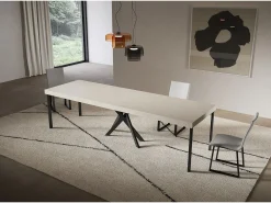 Consola extensível 90x40/300 cm Saki Premium caxemira pernas antracite