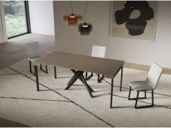 Consola extensível 90x40/196 cm Saki Pequena pomba pernas cinza antracite