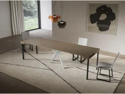 Consola extensível 90x40/300 cm Saki pomba cinza pernas brancas
